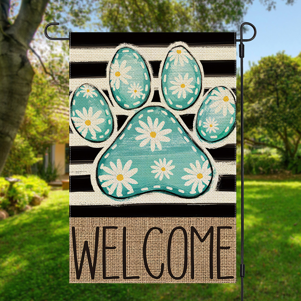 

1pc, Print Daisy Floral Flag, 12x18in, Double-sided Polyester Yard Flag, Multipurpose Home & Outdoor Decor, No Flagpole Required