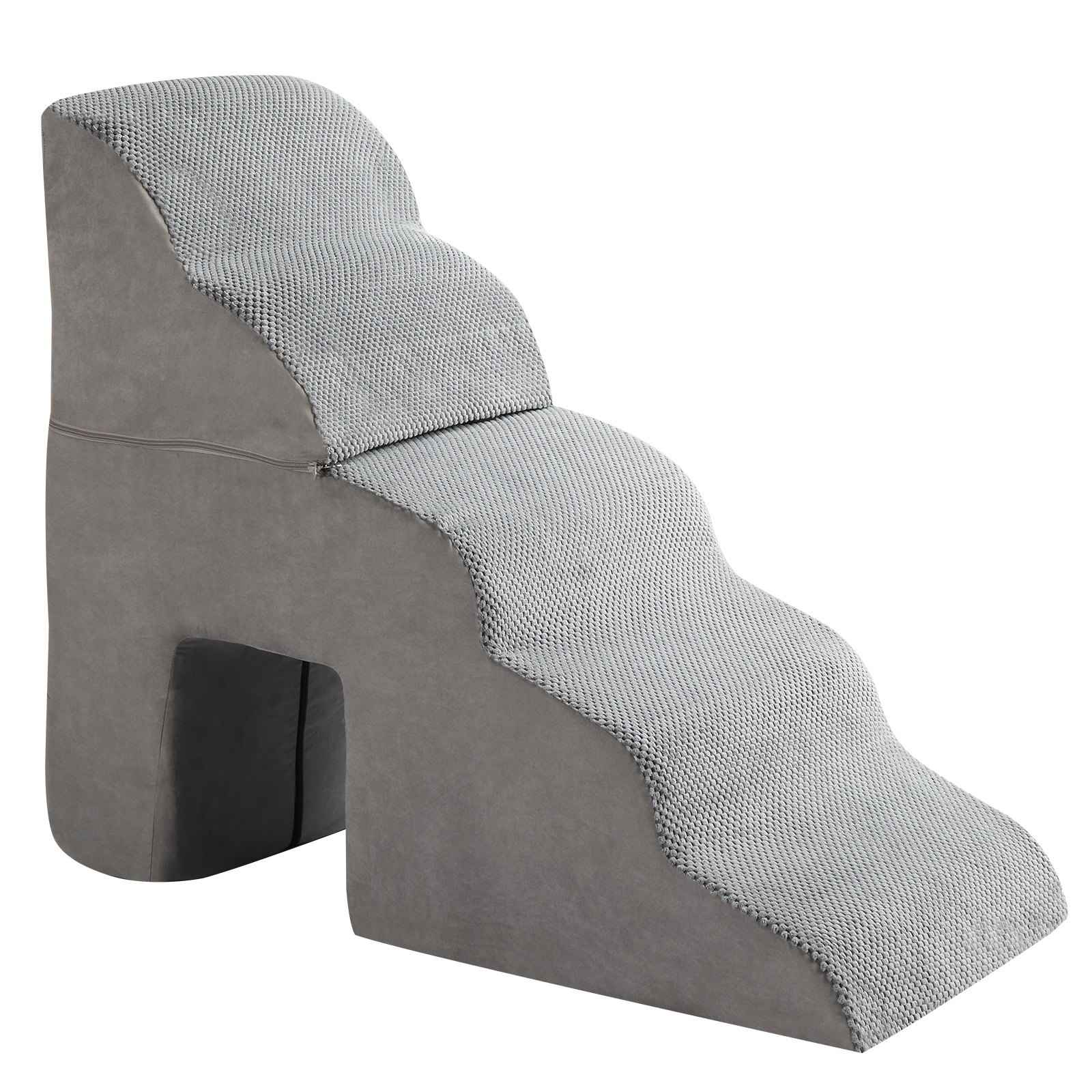 Pet Stairs With 25d Sponge And Durable Fabric, 5-step Pet Stairs And Ramp With Washable Cover, Puppy Climbing Stairs, Gentle Slope Steps, Bed & Couch Ladder For Small Medium Dogs & Senior Cat, Grey