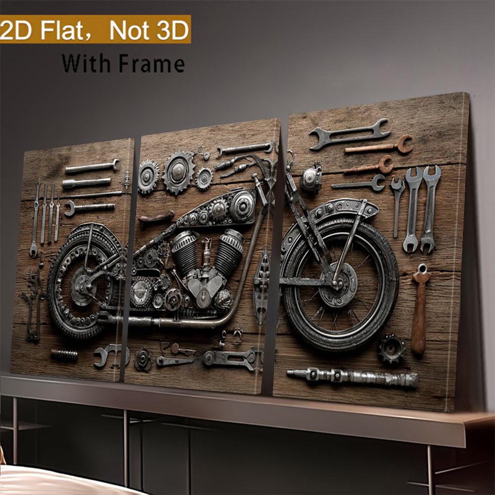 Artwork 3d Motorcycle Wall Art Empire Art Direct Primo Mixed Media