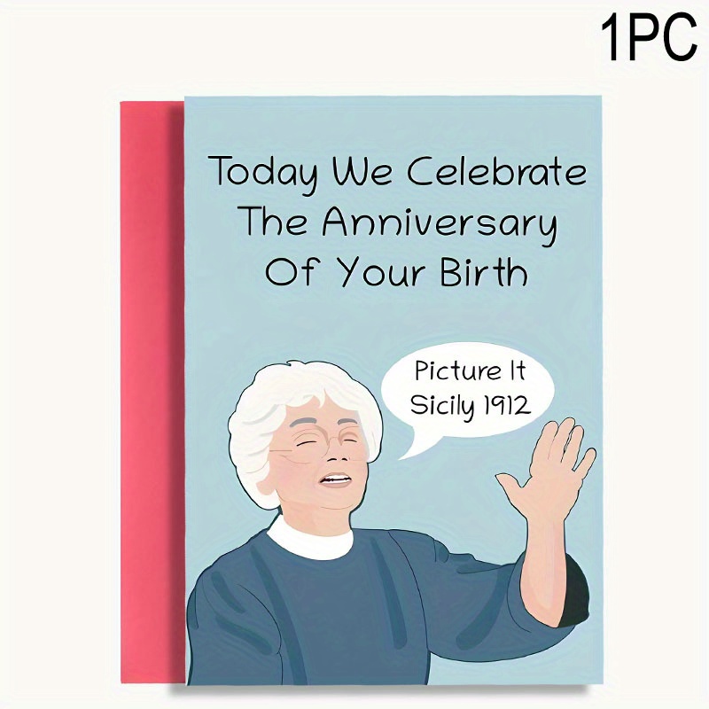 TEMU Golden Girl Inspired Birthday Card - Universal Celebration Card, Suitable For Anyone, Friendship And Tv Show Theme, Ideal For Occasions,