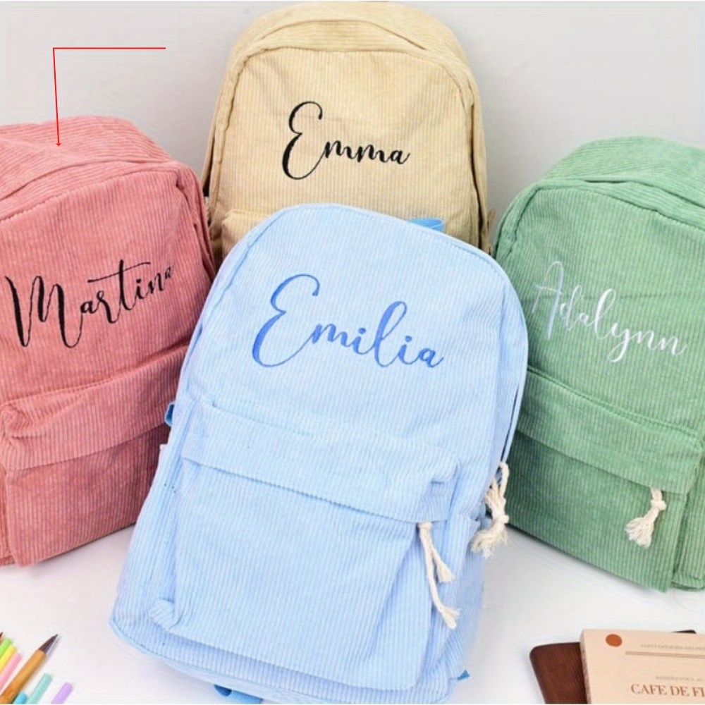 TEMU Personalized Embroidered Backpacks, Custom Name Embroidered Bags, Handmade Personalized Backpacks, Name Backpacks, Gifts For Her