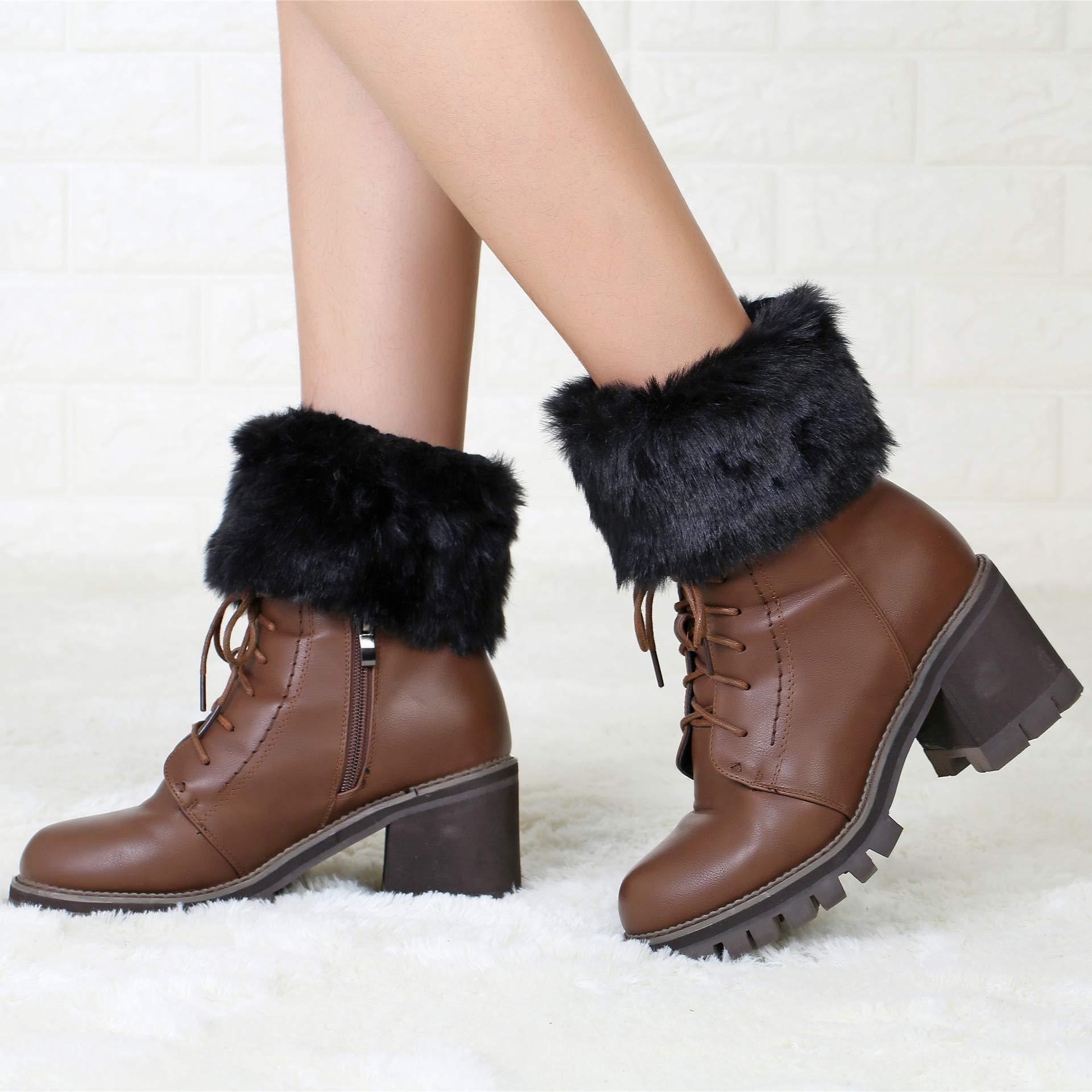 artificial fur boots cuffs leg guards short fur boots knitted fur boots socks girls winter s artificial fur trimmed boots cuffs socks winter knitted fur   leg guards for teenager Product details 7