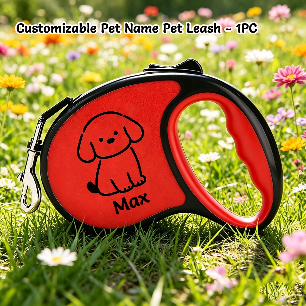 TEMU Personalized Retractable - Customizable Name, Vibrant Colors, Fashionable Design - Suitable For Small/medium Dogs, Chihuahuas, French Bulldogs,