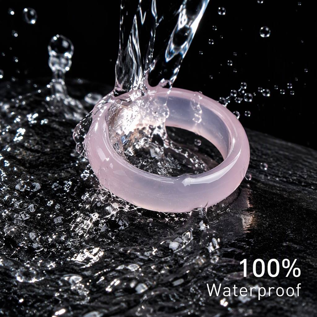 Women's Minimalist Translucent Lotus Pink Band Ring, Stackable