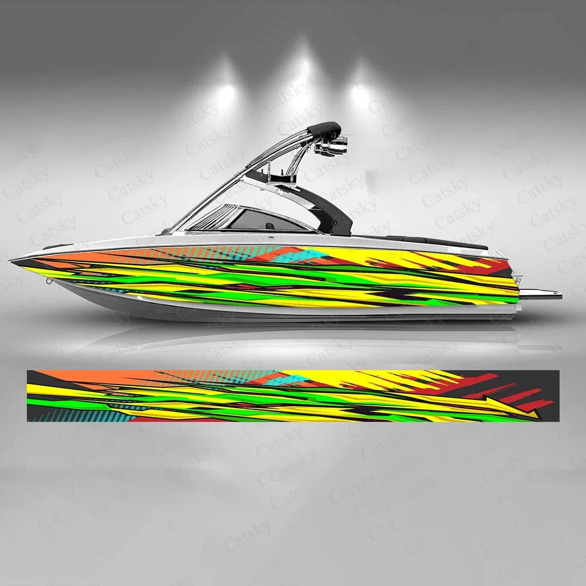 Colorful Graffiti Boat Sticker, Waterproof Vinyl Wrap Decal