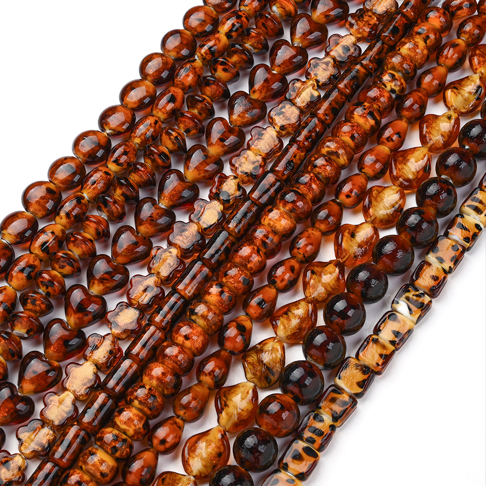 2pcs Brown Glass Beads Decorative Set for Jewelry Making