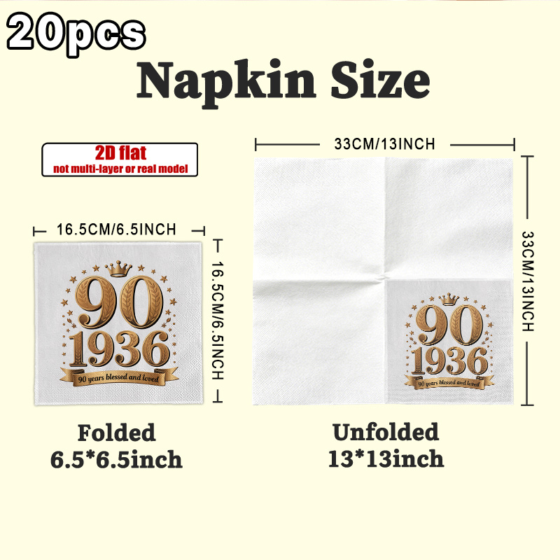 TEMU 2d Flat 20pcs, Golden Vintage Napkins Party Napkins, Guest Hand Towels Decorative Paper, Spring Summer Picnic, Wedding Birthday Garden Party