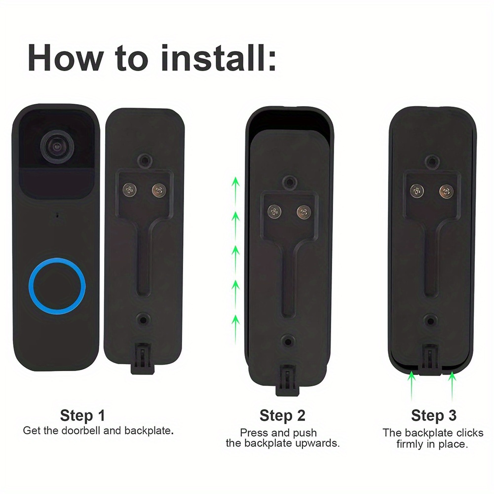 2-Pack Doorbell Backplate – Compatible With Blink Video Doorbell, ABS Plastic Mount With Screws & Expansion Tubes
