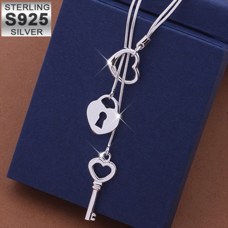 

925 Sterling Heart Pendant Necklace - , No Mosaic, 925 Silver Plated, Ideal For Gift- And , Suitable For All