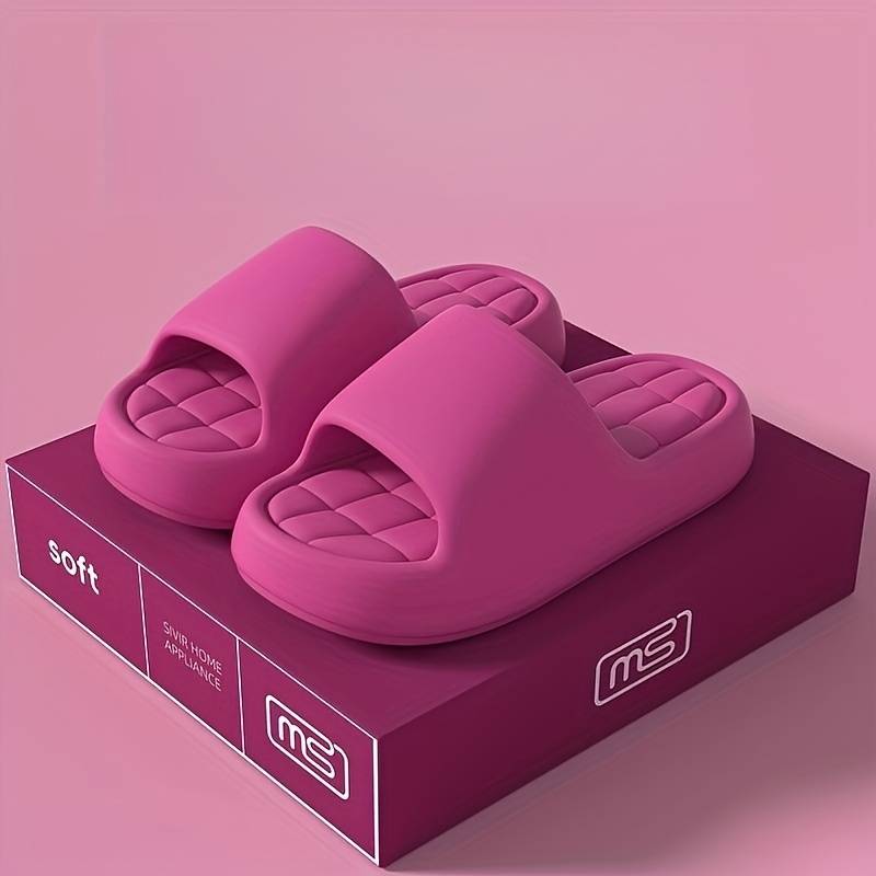 Women' Slippers, Cushioning Eva Sole, Lightweight Anti-slip Pillow Slides, Indoor Outdoor Use, Bathroom Shower Shoes, Yoga Fitness Slippers, Women Shoes