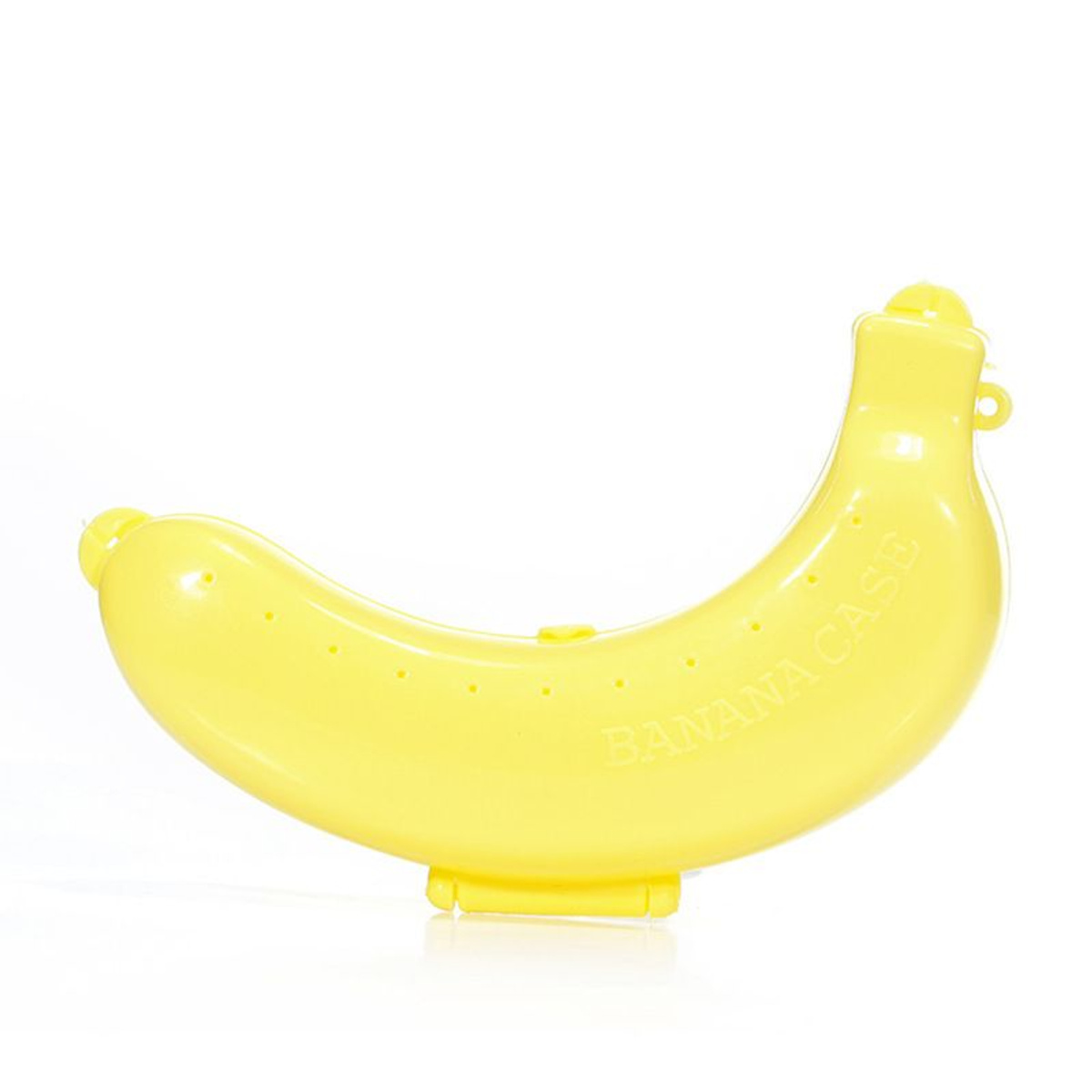 TEMU Boîte de rangement pour bananes en plastique jaune, 1 pièce, porte-bananes portable réutilisable et récipient à fruits pour le déjeuner, les
