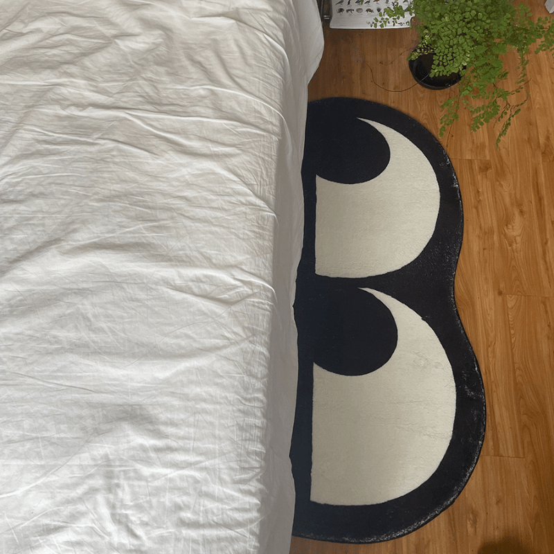 TEMU Velvet 850g/m² Artistic Black And White Irregular Shape - 100% Polyester, Suitable For Bedroom, Living Room, Holiday Decor Halloween, Christmas,