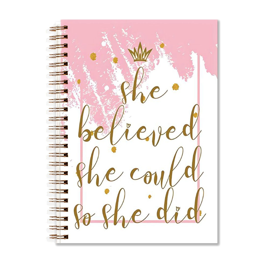 

1pc Inspirational - "she Believed She Could So She Did" Motivational , 50 Lined , For , , And Personal Use, 5.5x8.3