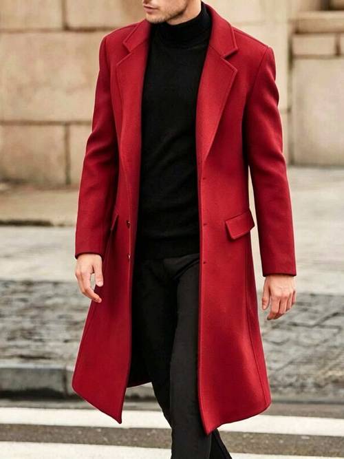 2026 european and american mens lightly mature administrative dating outing meeting textured solid outerwear jacket with covered pockets casual fashionable versatile mens long trench coat