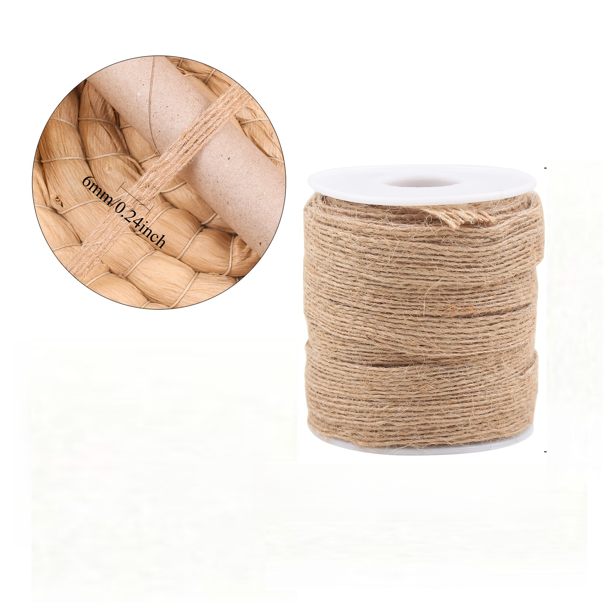 TEMU 11M 6Mm Breed Plat Jute Lint, Retro Plat Jute Tape, Kerst Retro Cadeau Verpakking, Kerstboom Decoratie, Boeket Binding Handgemaakte Kleur Hennep