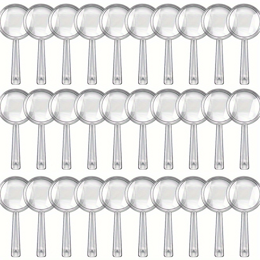 Image of 20pcs Set 3.5inch Magnifying Glass- Transparent Plastic Handheld Magnifying Glass, Suitable Reading, Student Science Experiments, Hobbies, And Classroom Teaching