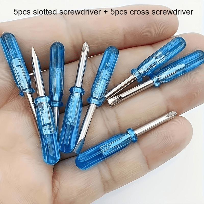TEMU Jeu de 10 mini tournevis, adapté à la réparation de jouets et au bricolage - Inclut des tournevis et cruciforme de 2 mm, conçu pour les amateurs