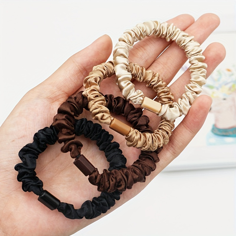 100pcs Satin Elastic Hair Scrunchies for Thick Hair