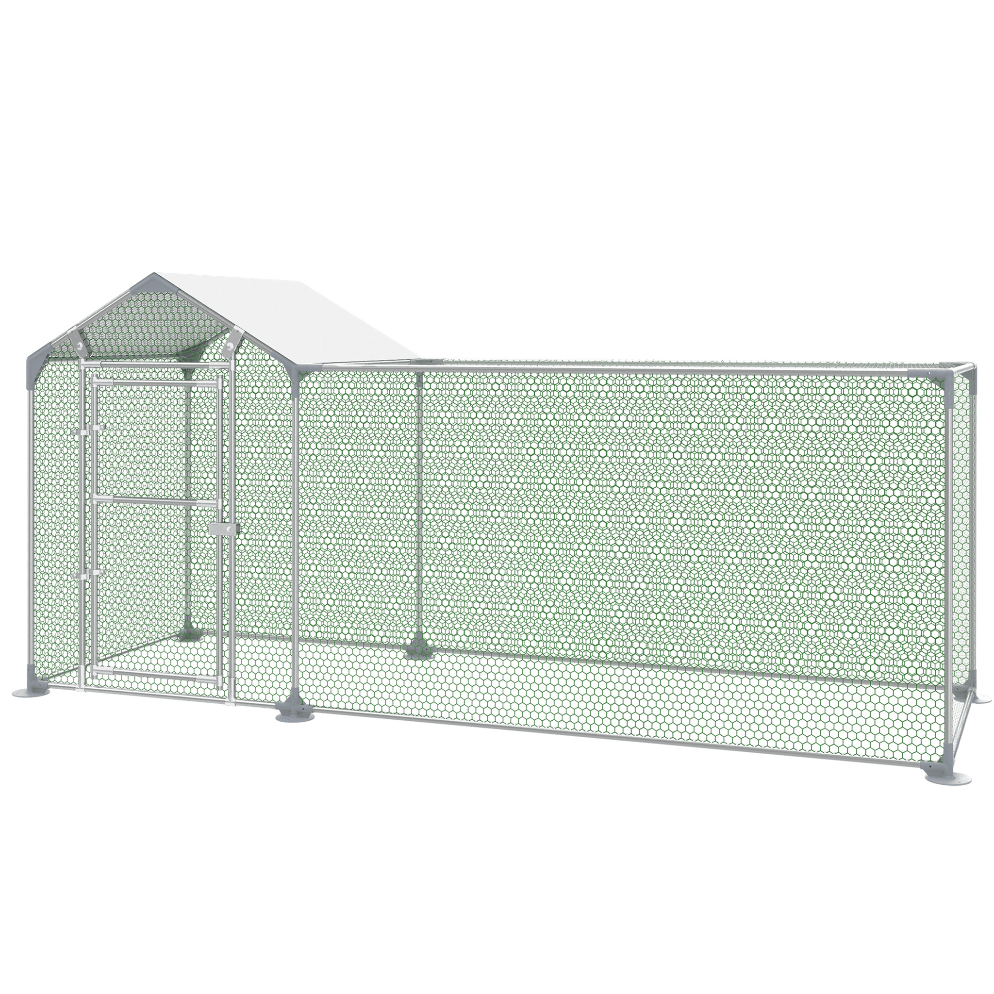 Bayernlive Chicken Outdoor Enclosure For Chickens With A Shadow Roof, A Galvanized And An External Fence, Suitable For Poultry And Small Animals2x1x1.5m, 3x1x1.5m