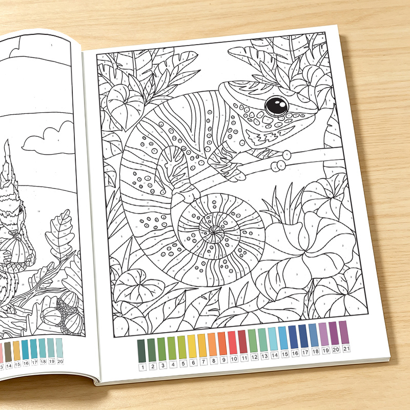 TEMU Adult Color By Book, Relaxing Floral & Animalthemed Color By Number Pages For Adults, Relax & Anti-anxiety Art Relax Coloring Workbook, 32 Pages