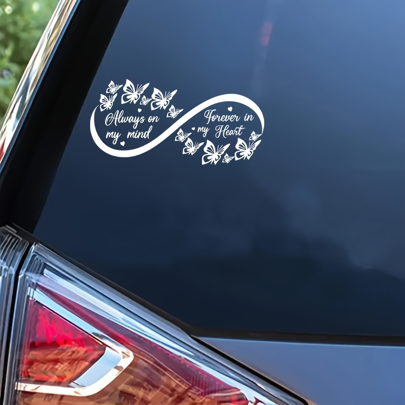 

Infinity Vinyl Decal Sticker, " On My Heart" Memorial, Self-adhesive, For Car, Laptop, Truck, Wall, Plastic, Glass, Metal, Ceramic