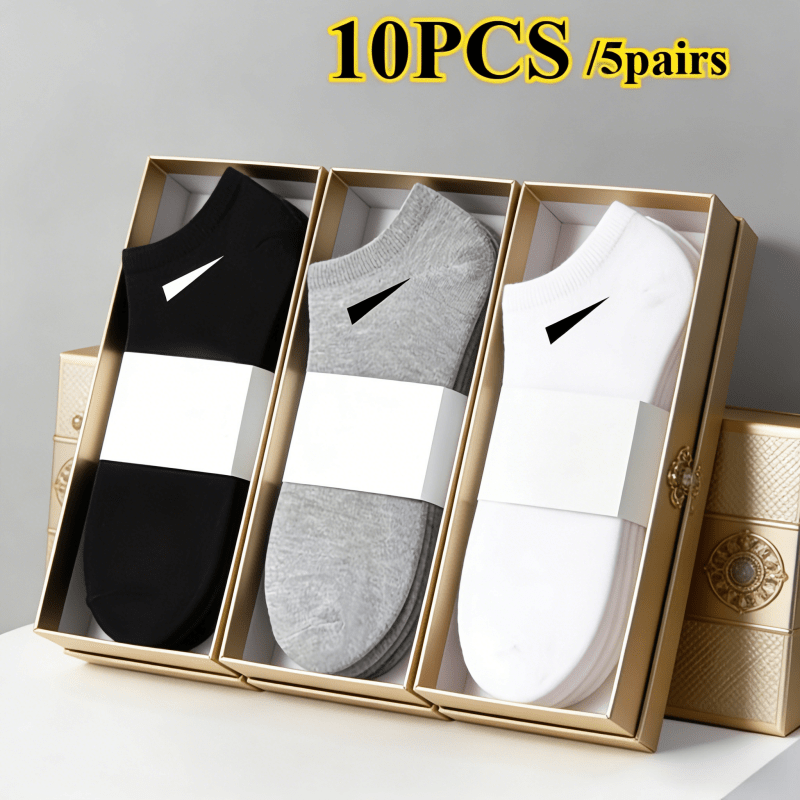 10pcs 5 pairs of unisex casual sports short socks breathable and comfortable sweat proof and odor resistant ankle socks suitable for   featuring a   for a comfortable experience   casual socks   to go ou
