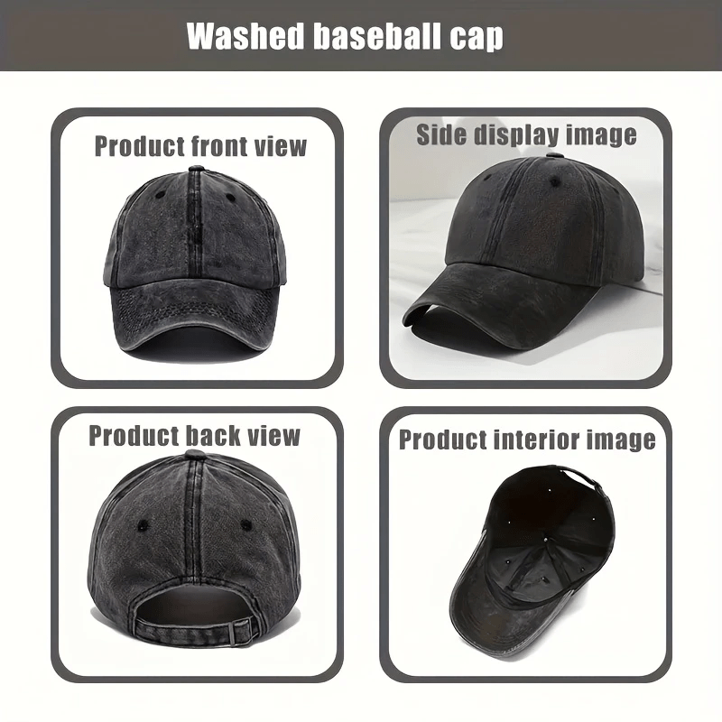 Vintage-Style Adjustable Baseball Cap with "MONACO" Print