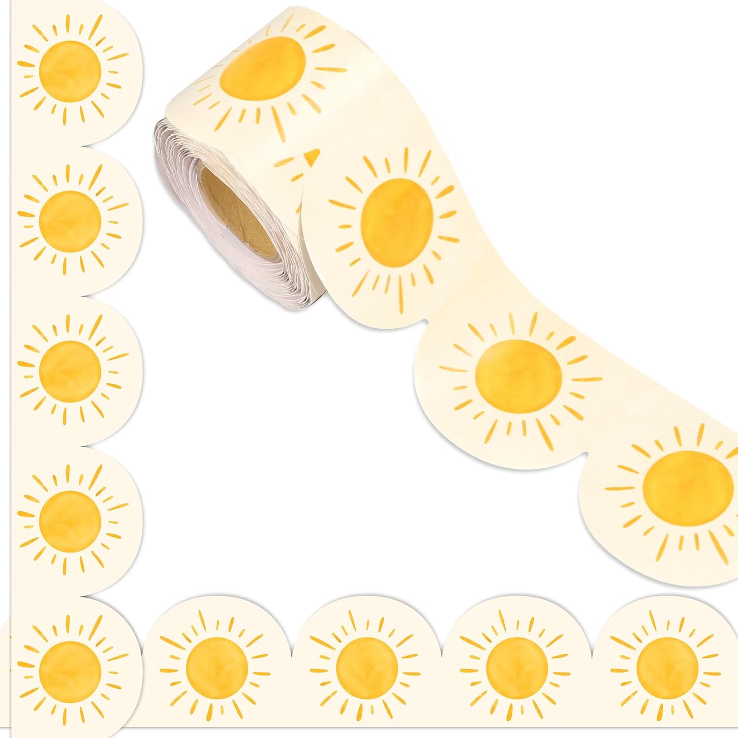 TEMU de tapete de anuncios de sol bohemio de 16.4 pies, rollo de festoneado troquelado de sol y para decoración de , , hogar y aula