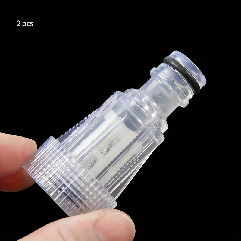 Image of 2pcs High-pressure Plastic Pressure Washer Filters - Transparent Water Filtration Nozzle & Hose Attachments For Power Washing Machines, Durable & Easy-to-, Pressure Washer Accessories