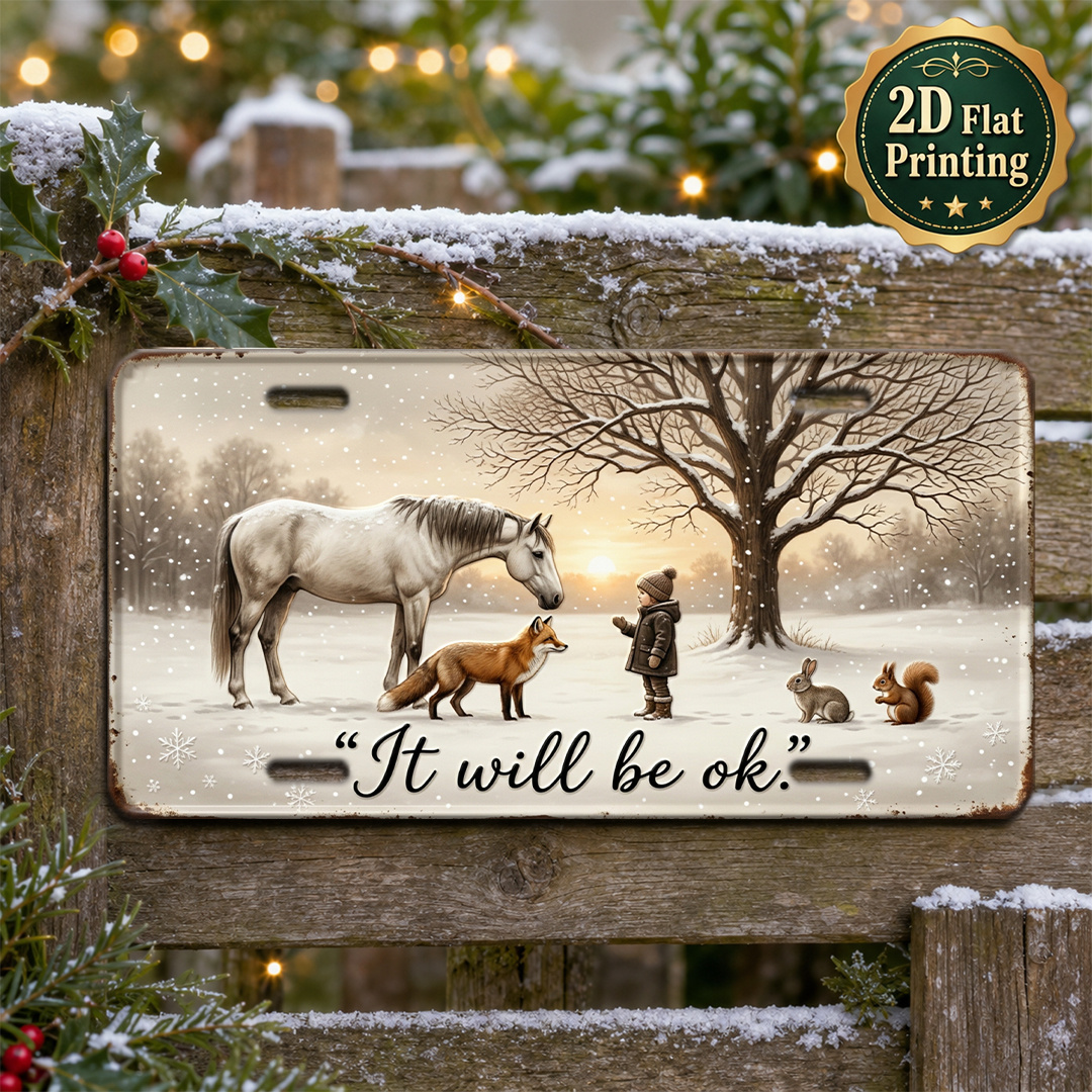 TEMU 1pc Vintage Wooden Snow Horse And Fox Slogan Plaque, European Distressed Outdoor Wall Decor, Suitable For Bar, Garage, Porch, Garden, Fun Theme