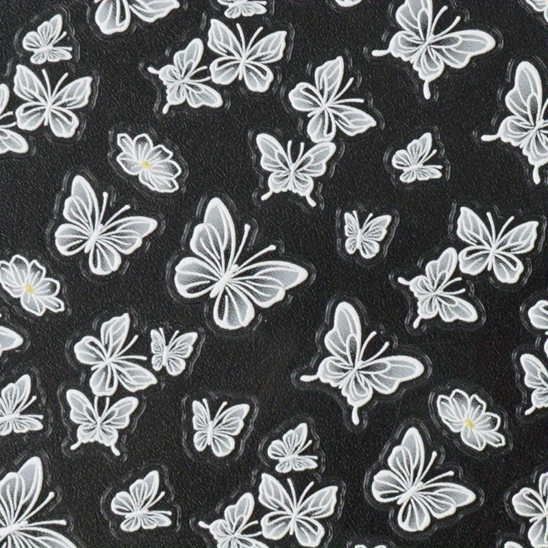 Image of 5d Embossed For Lotus & Nail Art Stickers - Self-adhesive, , Elegant White Floral & Designs For Stunning , Nail Art Accessories | Elegant Nail Designs | Plastic Nail Decals