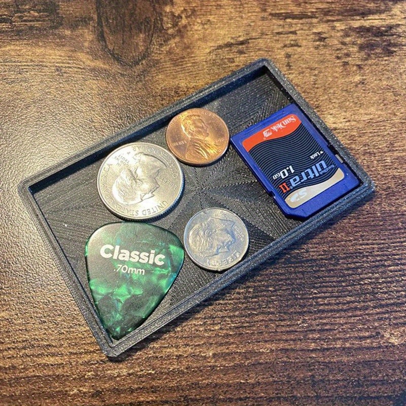 wallet card pack universal aluminum alloy tray key coin multi purpose storage box 0