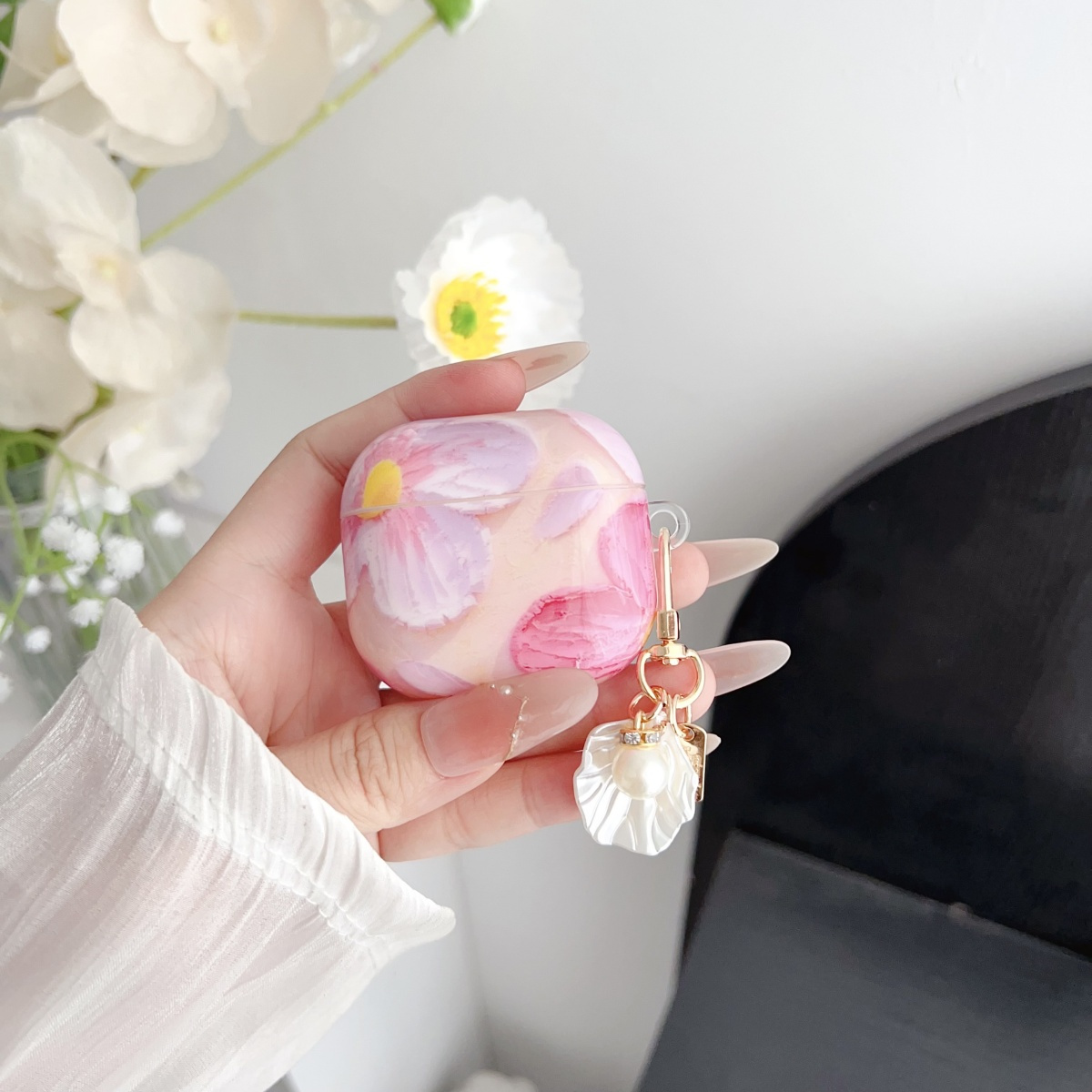 Pink Earphone Case Shell Pendant Cover Imd Anti-drop Case Suitable For Airpods 1/2/3/4 Pro Earphone Bag
