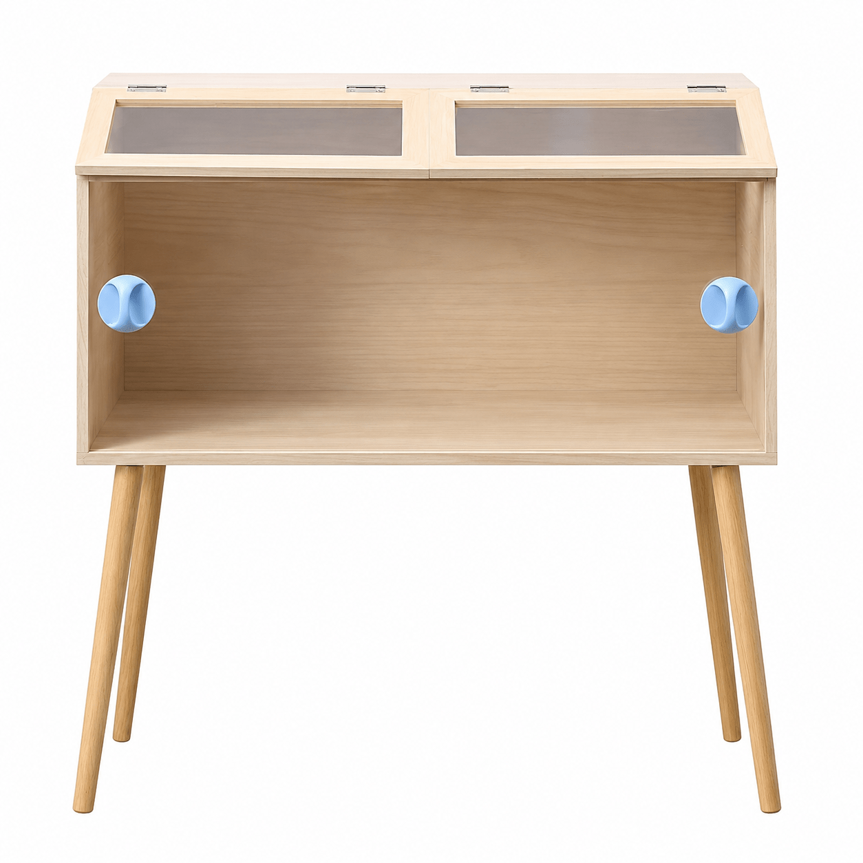 TEMU Nordic Wooden Hamster Cage With Stand, Furniture-style Small Animal Habitat, Large Ventilated Gerbil & Hedgehog Enclosure With Acrylic Viewing