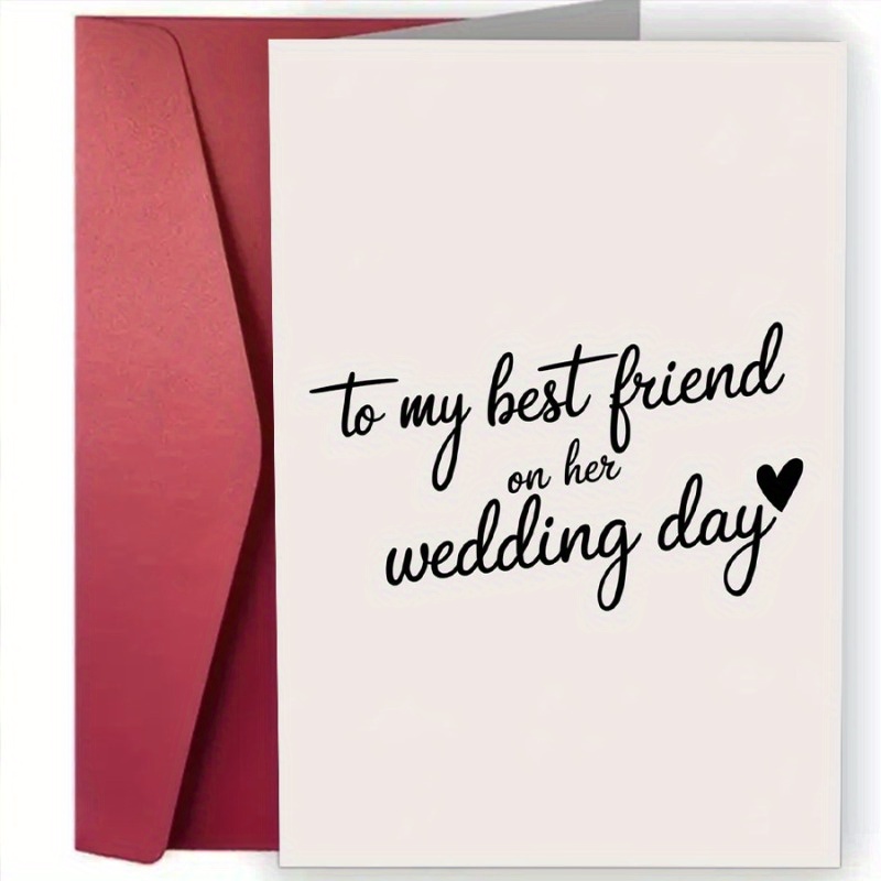 TEMU 1pc Personalized Fantasy Cartoon Wedding Card For Best Friend - Keepsake With