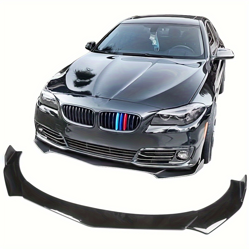 5pcs gloss black front bumper kit gloss black polished pp front bumper lip   kit   front sides universal for most vehicle