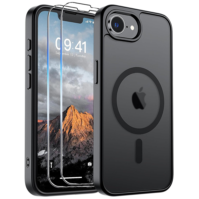 TEMU Phone Case: 3 Pcs[1x Phone Case And 2x Screen Protectors]magnetic Phone Case For Iphone 17e, With Screen Protector Translucent Matte Shockproof
