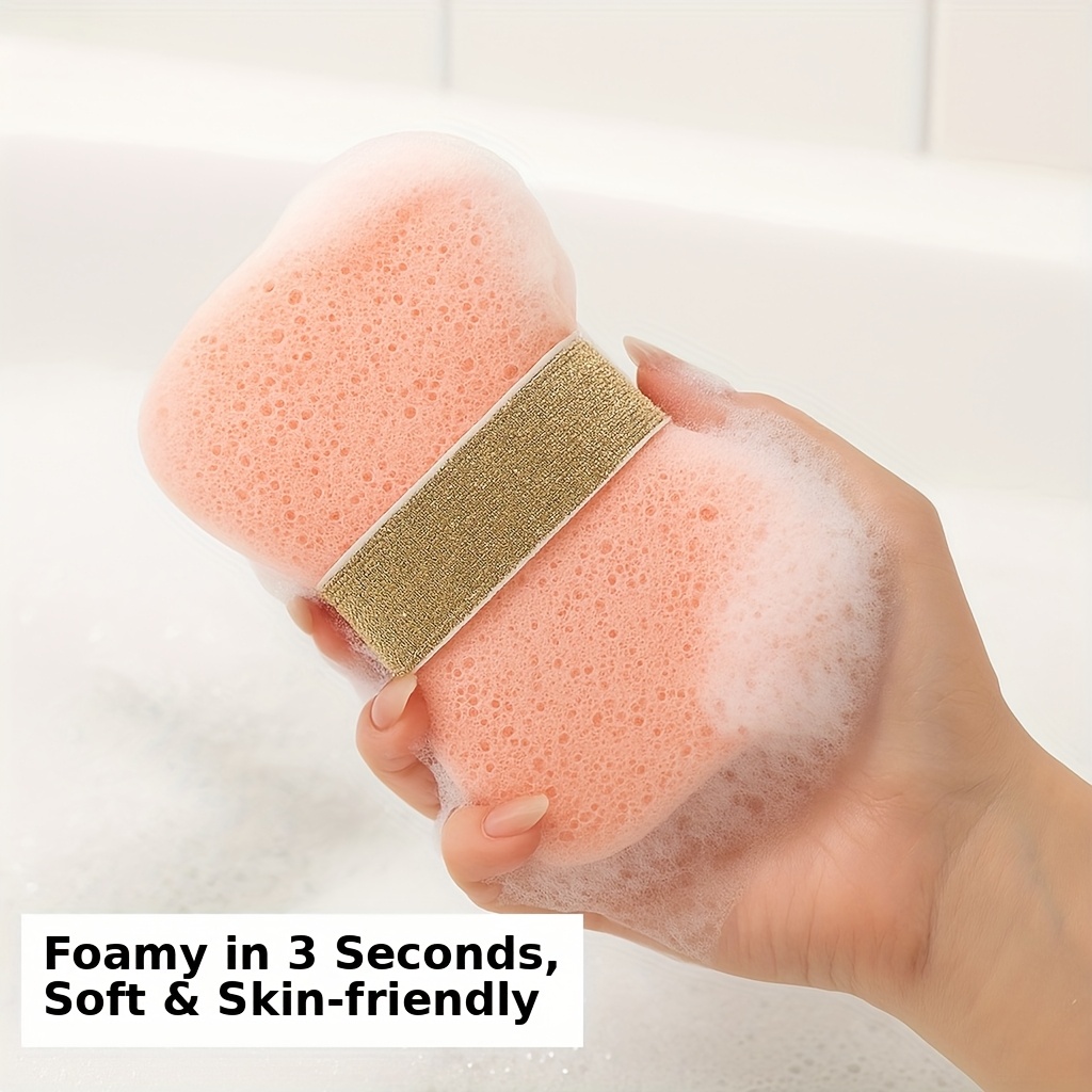 2pcs Bath Sponges Set with Hook, Magic Exfoliating Sponge in Random Color