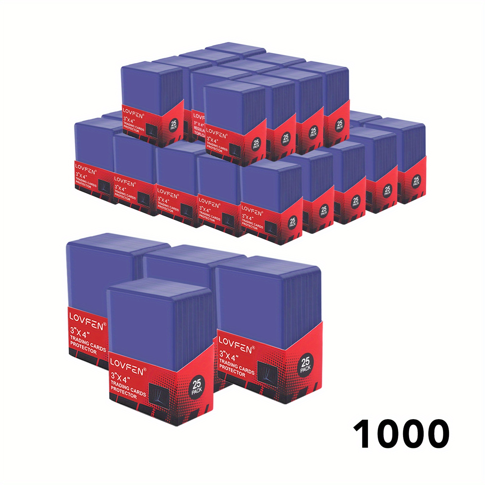 Image of Lovfen 100/200/500/1000ct 3"x4" Top For Cards - 35pt Premium Hard Plastic Card Protectors, Plastic Card Sleeves, For Trading Sports Collectible Card
