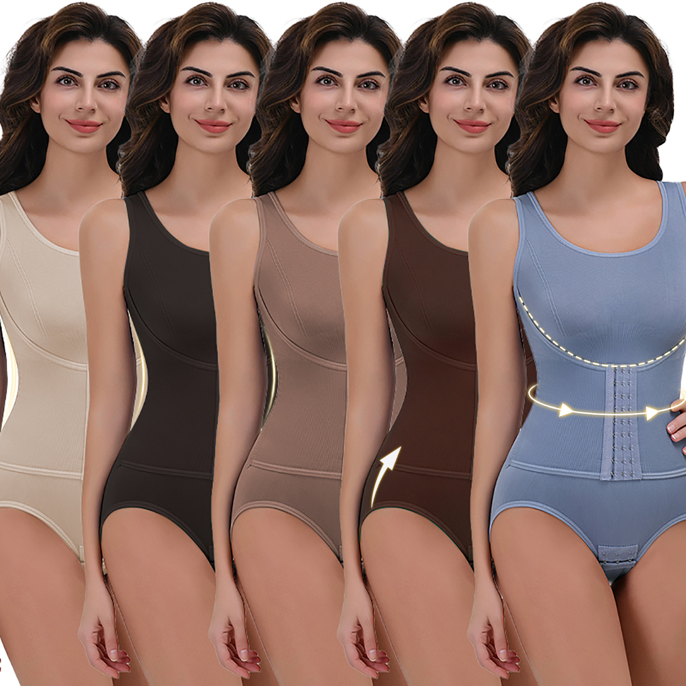 1pcs Waist Trainer for Women - Butt Lifting Body Shaper Elegant Solid Color, Four Seasons Waist Trainer for Postpartum Recovery