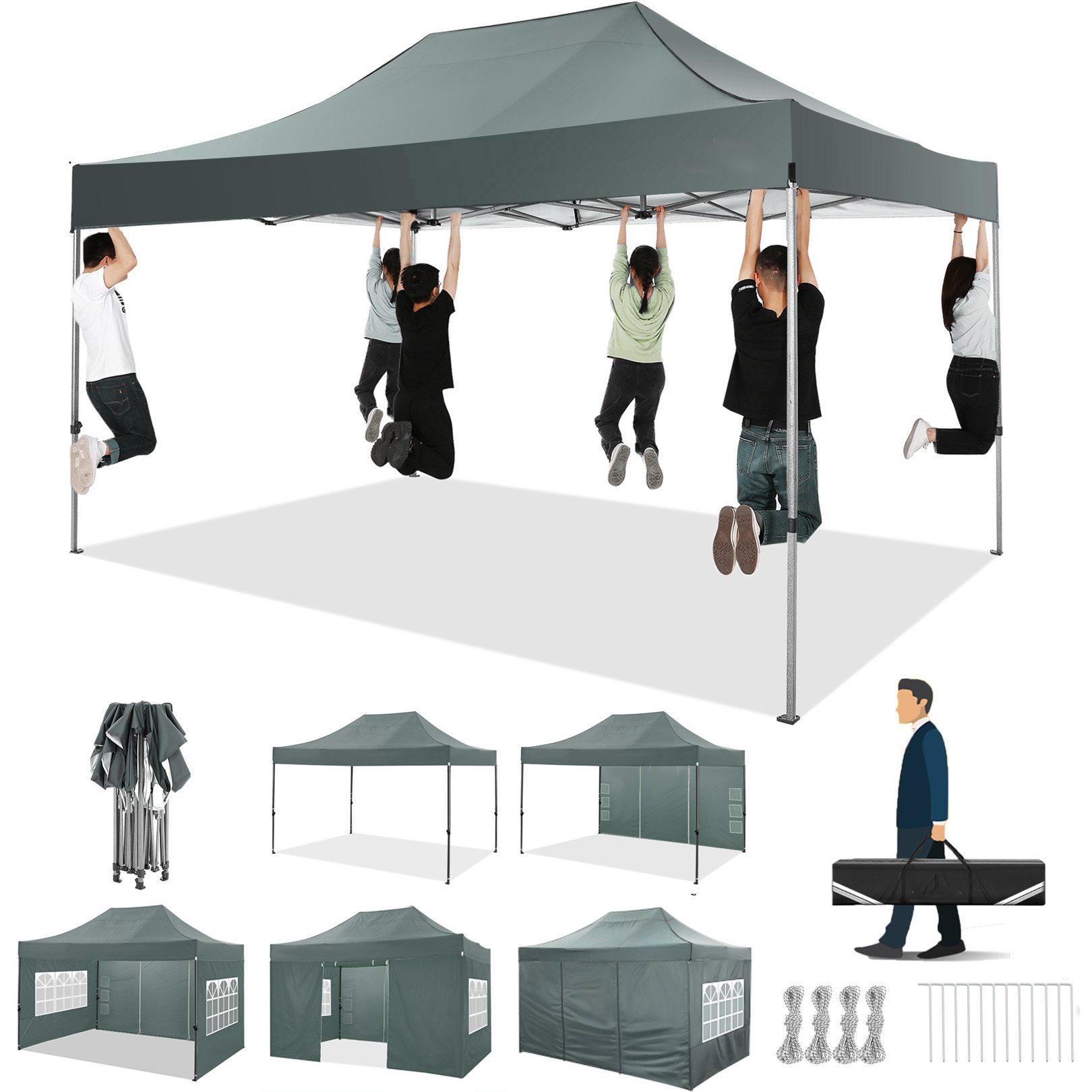 TEMU 3x4.5m Courtyard Heavy Duty Outdoor Canopy Tent With 4 Removable , Canopy Tent With Tote Bag, Courtyard Canopy Tent For Courtyard, Patio,