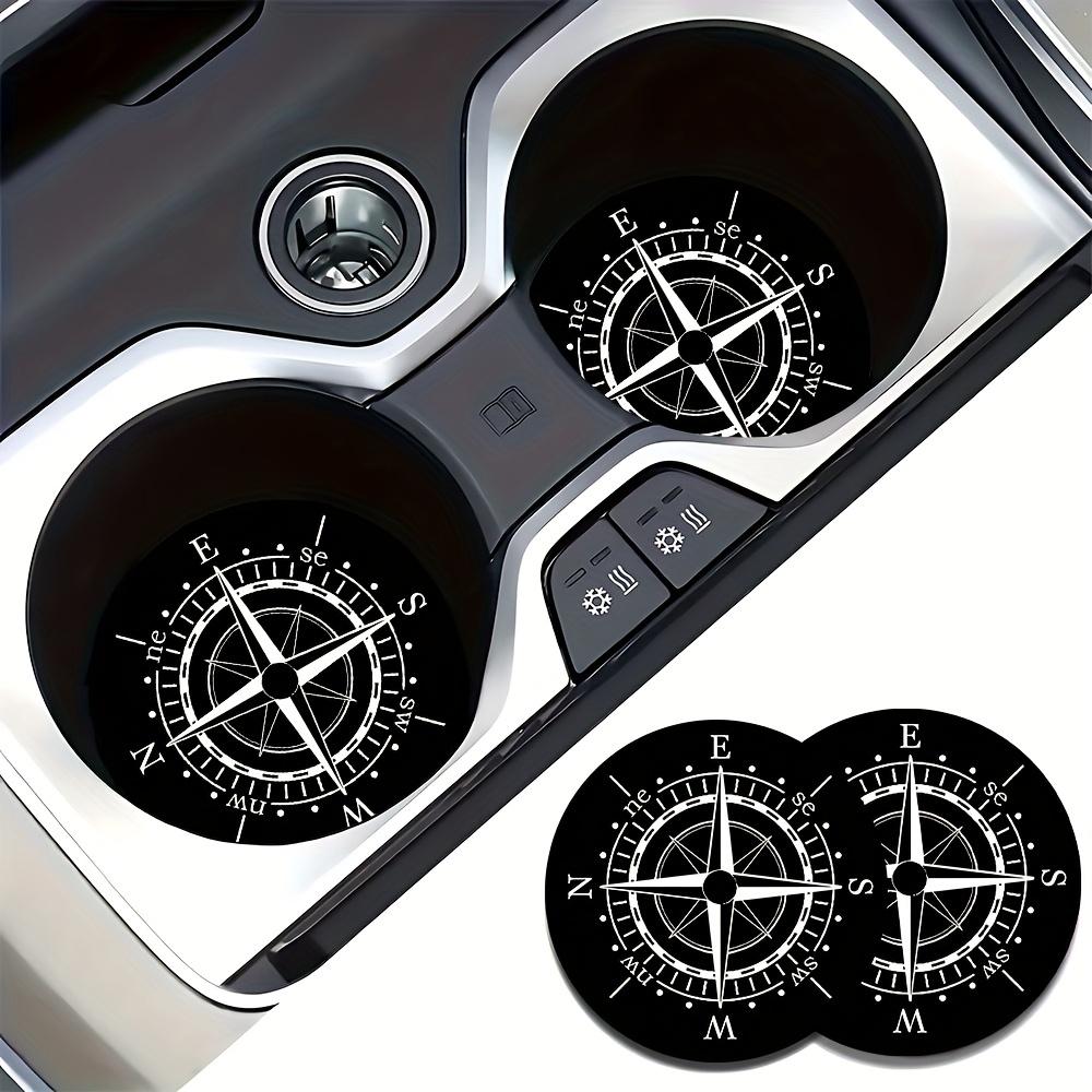 TEMU Juego de 2 posavasos para portavasos de coche con diseño de - con de , adecuados para , aniversarios y decoración de coche, accesorios para