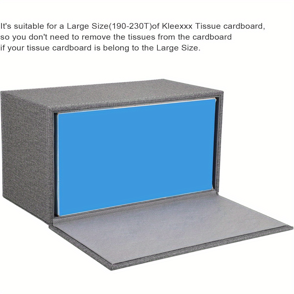 tissue box cover rectangular tissue box holder linen tissue box with magnetic bottom decorative grey tissue box for bathroom toilet living room table desk   large Product details 5
