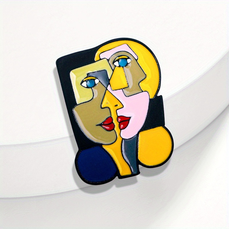 TEMU Broche Abstracto de Diseño Único - Broche de Porcelana - Diseño de de