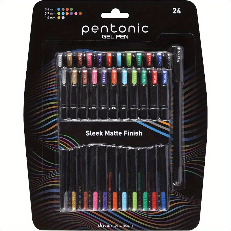 

Gel Pens 24 Count Assorted Colored Ink 12 Colors 2 Color Medium And Smooth For Journaling (1002353)