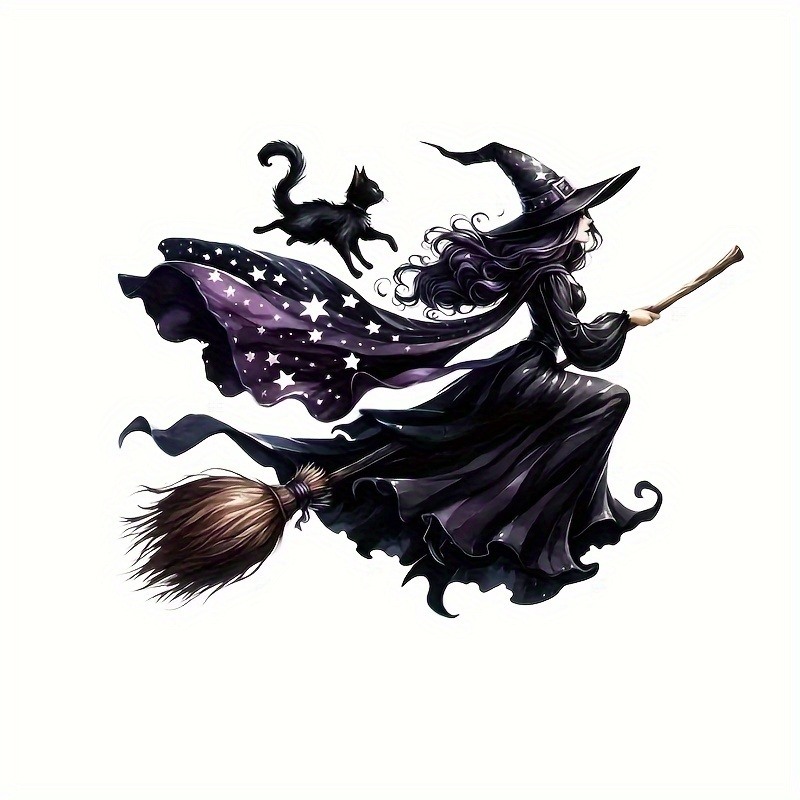 Cartoon Witch Stickers-suitable For Cars, Electric Cars, Laptops, Refrigerators, Tables, Cups, Decorations And Other Items, Suitable For Halloween