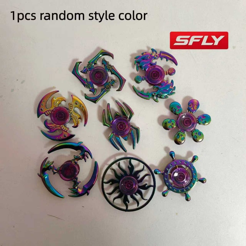 TEMU 1/2/4pcs Colorful Fidget Spinner Toys - Gradient Color Metal Fidget Spinners With Various , Children's Toys, Birthday Christmas Gifts, Novelty