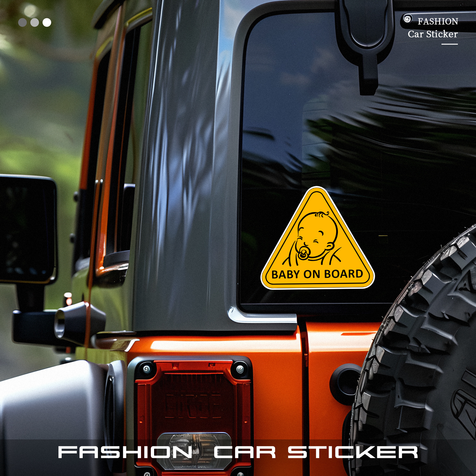 Vinyl Baby on Board Car Decal, Adhesive Safety Sticker for Vehicles