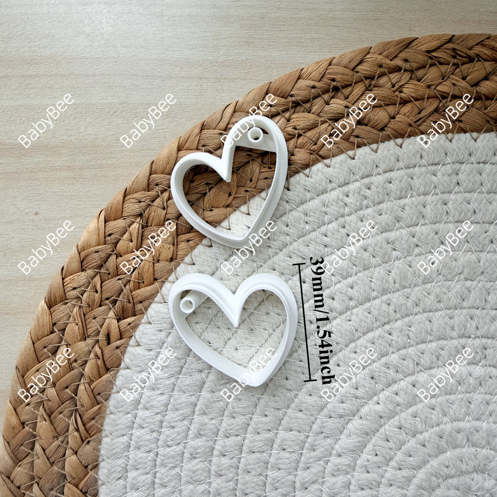 TEMU 2pcs/set Valentine's Day Heart-shaped Clay Jewelry Cutting Molds, Heart Pattern Polymer Clay Cutters For Pendant Hoop Earrings Making