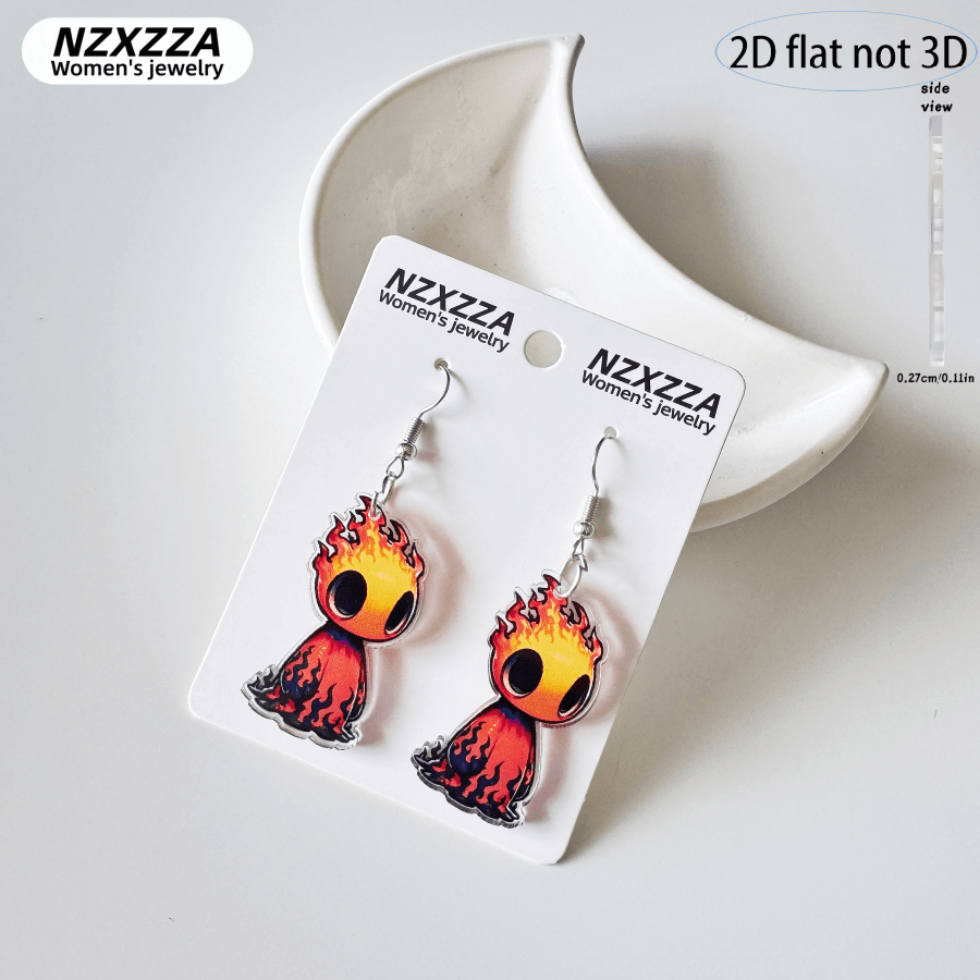 6 Pairs Cute Cartoon Witch Dangle Hook Earrings